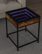 vidaXL Маса за кафе с Infinity LED опушен дъб 40x40x51 см