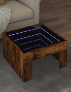 vidaXL Маса за кафе с Infinity LED опушен дъб 50x50x30 см