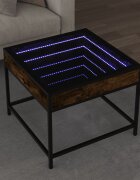 vidaXL Маса за кафе с Infinity LED опушен дъб 50x50x41 см