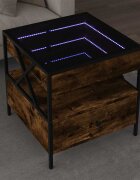 vidaXL Маса за кафе с Infinity LED опушен дъб 50x50x51 см