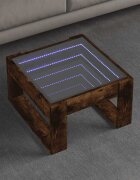 vidaXL Маса за кафе с Infinity LED опушен дъб 50x53x30 см