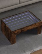 vidaXL Маса за кафе с Infinity LED опушен дъб 70x50x30 см