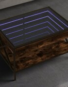 vidaXL Маса за кафе с Infinity LED опушен дъб 70x50x38 см