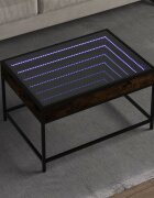 vidaXL Маса за кафе с Infinity LED опушен дъб 70x50x41 см