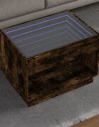 vidaXL Маса за кафе с Infinity LED опушен дъб 70x50x50 см