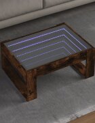 vidaXL Маса за кафе с Infinity LED опушен дъб 70x53x30 см