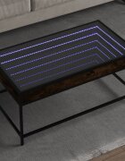 vidaXL Маса за кафе с Infinity LED опушен дъб 90x50x41 см