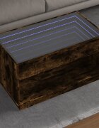 vidaXL Маса за кафе с Infinity LED опушен дъб 90x50x50 см