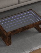 vidaXL Маса за кафе с Infinity LED опушен дъб 90x53x30 см