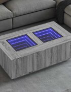 vidaXL Маса за кафе с Infinity LED сив сонома 116x69x40 см