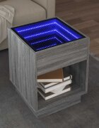 vidaXL Маса за кафе с Infinity LED сив сонома 40x40x50 см