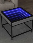 vidaXL Маса за кафе с Infinity LED сив сонома 50x50x41 см