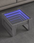 vidaXL Маса за кафе с Infinity LED сив сонома 50x53x30 см