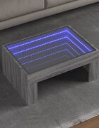 vidaXL Маса за кафе с Infinity LED сив сонома 70x50x30 см