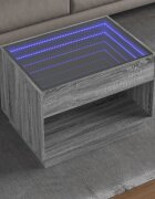 vidaXL Маса за кафе с Infinity LED сив сонома 70x50x50 см