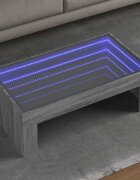 vidaXL Маса за кафе с Infinity LED сив сонома 90x50x30 см