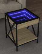 vidaXL Маса за кафе с Infinity LED сонома дъб 40x40x49 см