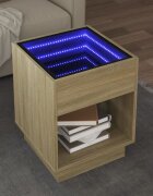 vidaXL Маса за кафе с Infinity LED сонома дъб 40x40x50 см