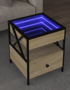 vidaXL Маса за кафе с Infinity LED сонома дъб 40x40x51 см
