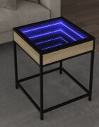 vidaXL Маса за кафе с Infinity LED сонома дъб 40x40x51 см