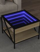 vidaXL Маса за кафе с Infinity LED сонома дъб 50x50x38 см