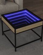 vidaXL Маса за кафе с Infinity LED сонома дъб 50x50x41 см