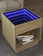 vidaXL Маса за кафе с Infinity LED сонома дъб 50x50x50 см