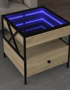 vidaXL Маса за кафе с Infinity LED сонома дъб 50x50x51 см