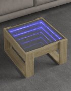 vidaXL Маса за кафе с Infinity LED сонома дъб 50x53x30 см