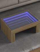 vidaXL Маса за кафе с Infinity LED сонома дъб 70x50x30 см