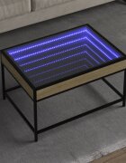 vidaXL Маса за кафе с Infinity LED сонома дъб 70x50x41 см