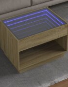 vidaXL Маса за кафе с Infinity LED сонома дъб 70x50x50 см