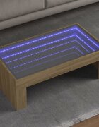 vidaXL Маса за кафе с Infinity LED сонома дъб 90x50x30 см
