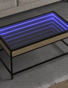 vidaXL Маса за кафе с Infinity LED сонома дъб 90x50x41 см