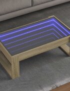 vidaXL Маса за кафе с Infinity LED сонома дъб 90x53x30 см