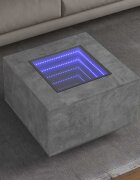 vidaXL Маса за кафе с LED бетонно сивa 60x60x40 см инженерно дърво