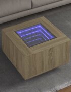 vidaXL Маса за кафе с LED дъб сонома 60x60x40 см инженерно дърво