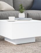 vidaXL Маса за кафе с LED осветление бяла 55x55x31 см