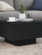 vidaXL Маса за кафе с LED осветление черна 55x55x31 см