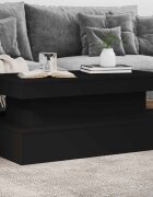 vidaXL Маса за кафе с LED осветление черна 90x50x40 см