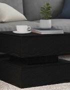 vidaXL Маса за кафе с LED осветление черна дъб 50x50x40 см