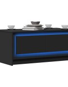 vidaXL Маса за кафе с LED осветление черна инженерно дърво