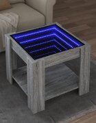 vidaXL Маса за кафе с LED сив сонома 53x53x45 см инженерно дърво