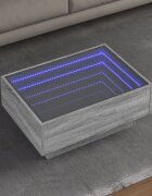 vidaXL Маса за кафе с LED сив сонома 70x50x30 см инженерно дърво