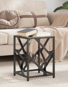 vidaXL Маса за кафе с прозрачен стъклен плот 30x30x41 см стомана