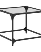 vidaXL Маса за кафе с прозрачен стъклен плот 50x50x40 см стомана