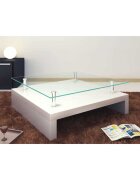 vidaXL Маса за кафе със стъклен плот бяла