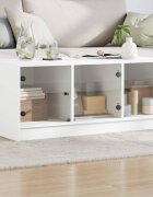 vidaXL Маса за кафе със стъклени врати бяла 102x50x42 см