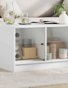 vidaXL Маса за кафе със стъклени врати бяла 68x50x42 см