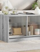 vidaXL Маса за кафе със стъклени врати сив сонома 68x50x42 см